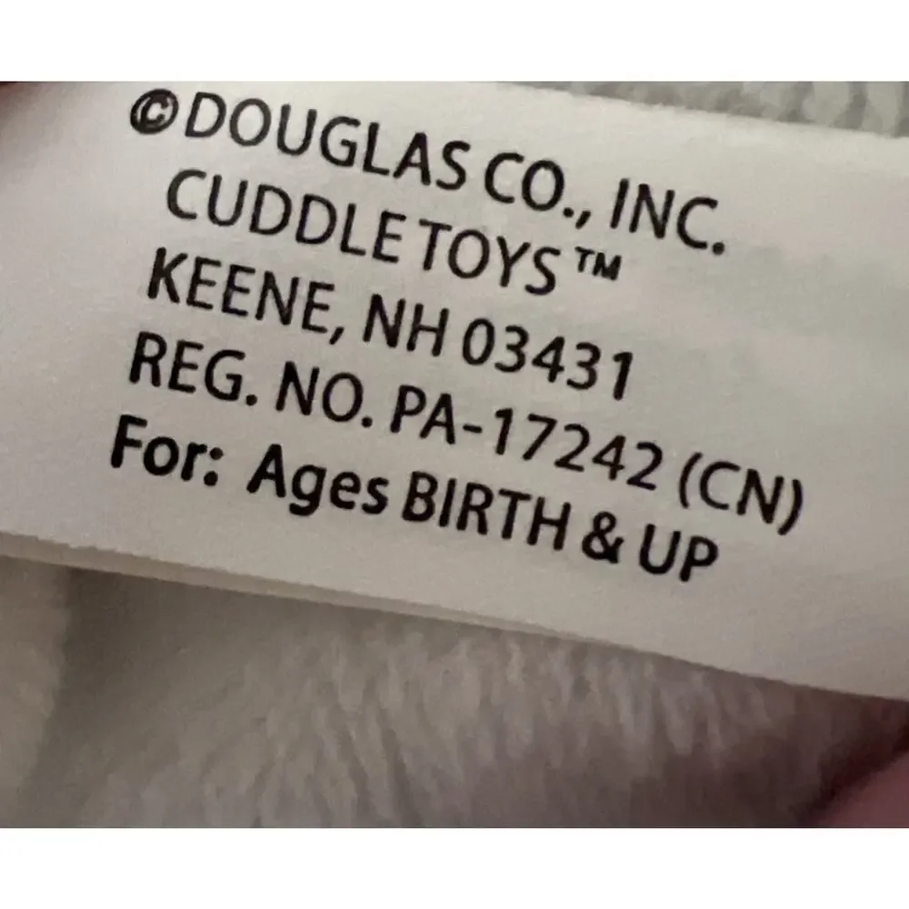 Douglas Baby Gray/Blue/Green Puppy Lovey Blanket Satin Trim 14”x14” Infant+ GUC